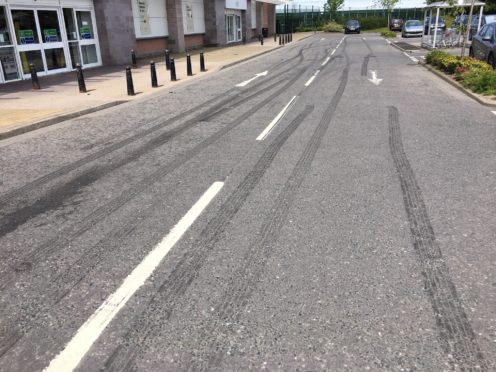 Boy racers accused of leaving tyre marks at Inshes Retail Park