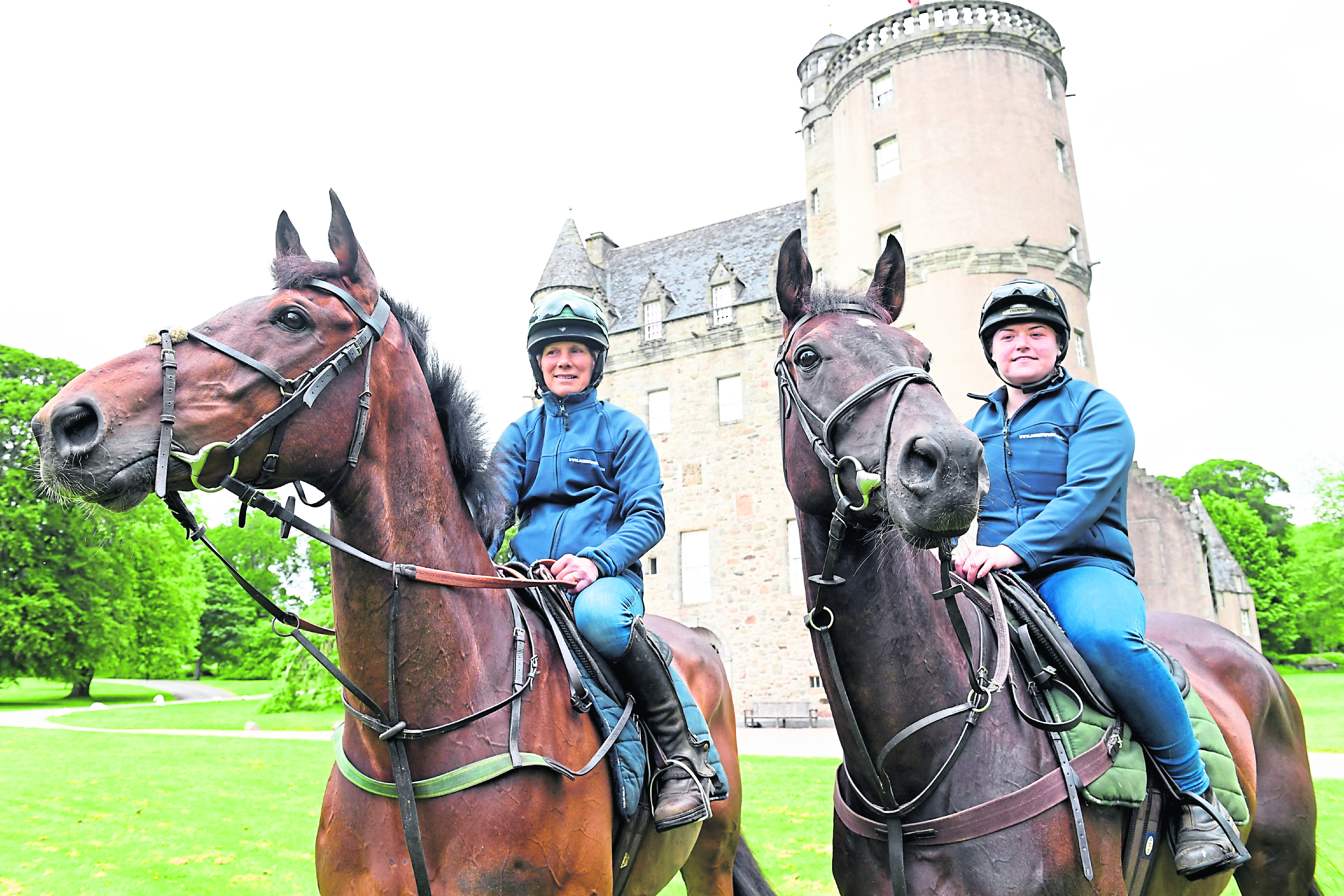 Pictured - At Castle Fraser, L-R Jackie Stephen riding Welcome Ben and Rachael Grant riding Highland Peak.   
Picture by Kami Thomson.
