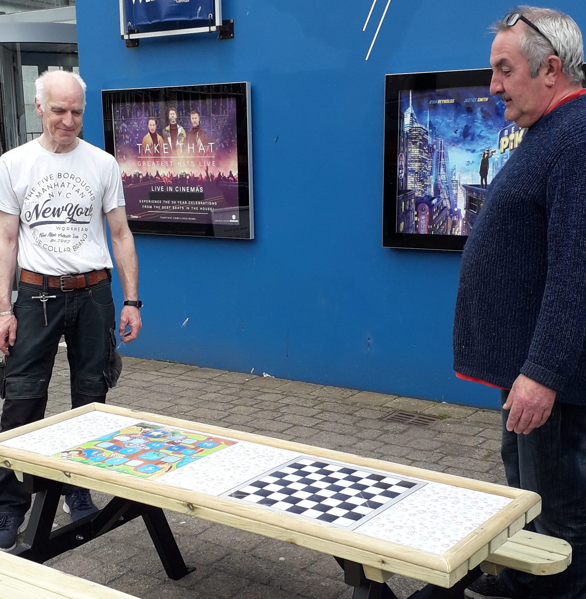 The new board game bench in Stornoway.