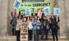 Campaigners gathered outside Moray Council's headquarters.