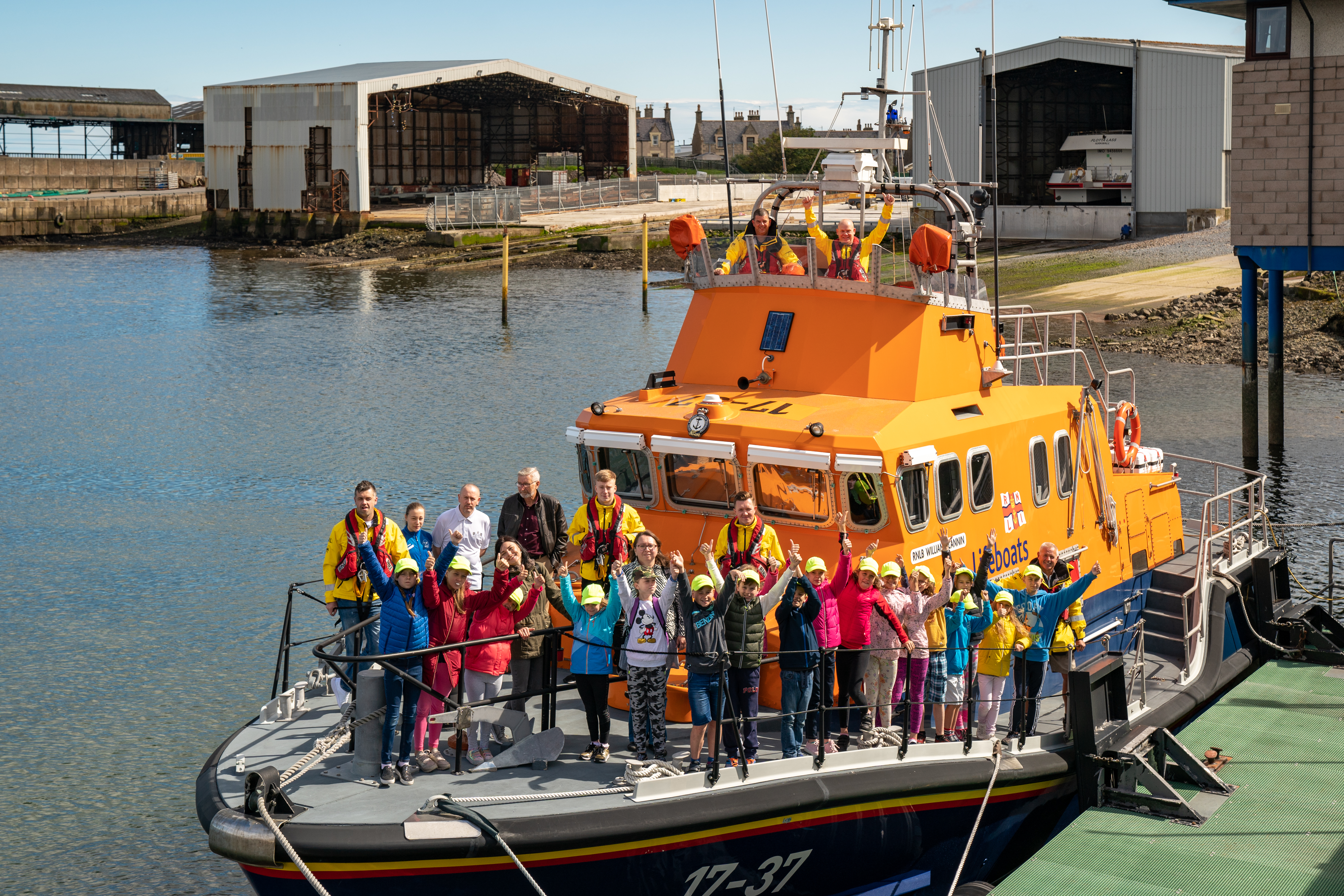 This is the Friends of Chernobyl Children visiting the Lifeboat during their months stay in Moray, Scotland.