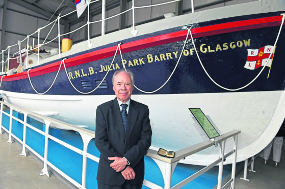 Opening of The Julia Park Barry Building situated within Peterhead Prison Museum by Sir Lewis Ritchie. The area exhibits an old RNLI lifeboat. In the picture is Sir Lewis Ritchie.
Picture by Jim Irvine.