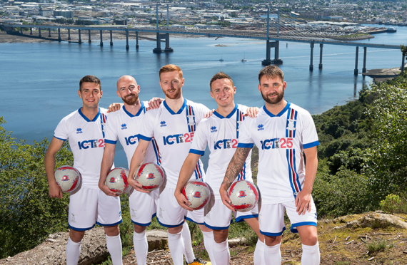 Caley Thistle's new signings: (left to right) Nikolay Todorov, James Vincent, David Carson, Mitchell Curry and James Keatings.