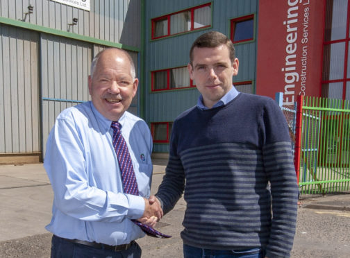 Douglas Ross with Alan James of A J Engineering