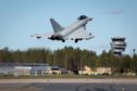 RAF Typhoon takes off from Luleå-Kallax air base. 
Photos by SAC Anna Lythgoe RAuxAF.