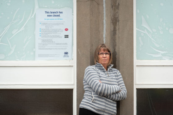 Denise Bedson, Secretary of Lossiemouth Business Association is pictured at the old RBS branch in Lossieouth, Moray.

Picture by Jason Hedges