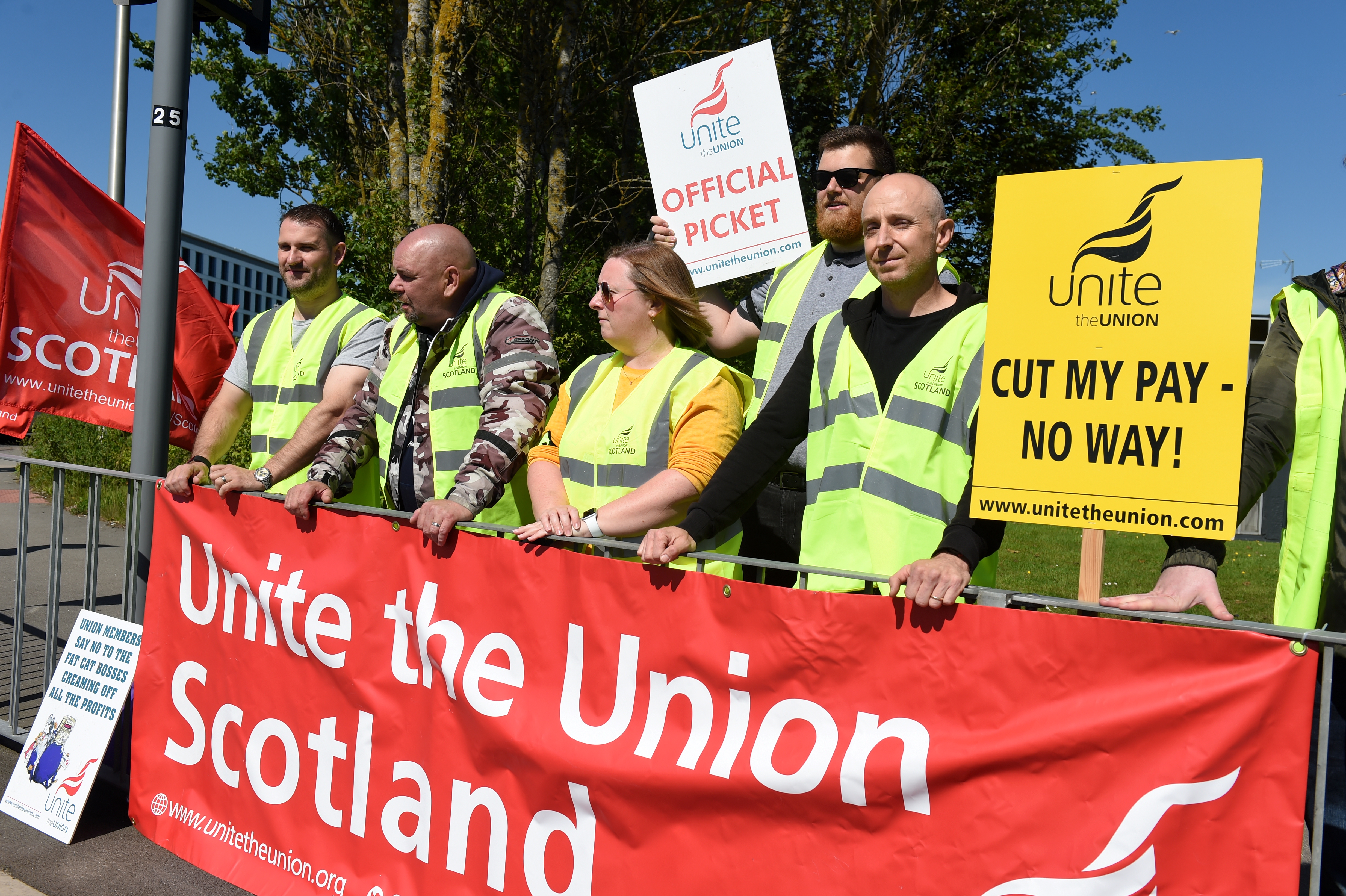 Aberdeen Airport staff during striking action earlier this month