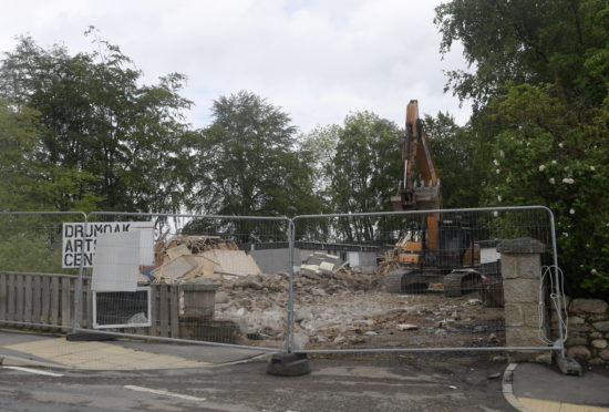 Demolition crews have begun tearing down the old Drumoak School