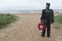Bob Towns of the Nairn RBL at Nairn Beach. Pictures by Sandy McCook