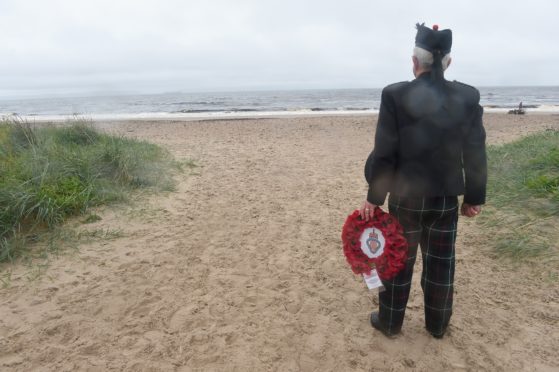 Bob Towns of the Nairn RBL at Nairn Beach. Pictures by Sandy McCook