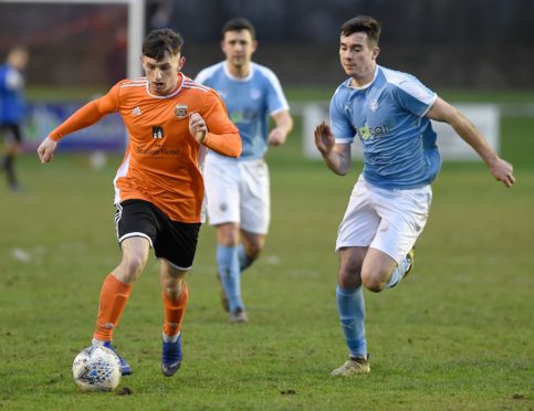 Alisdair Sutherland (left) is one of five former Caley Thistle youngsters in the Rothes side.