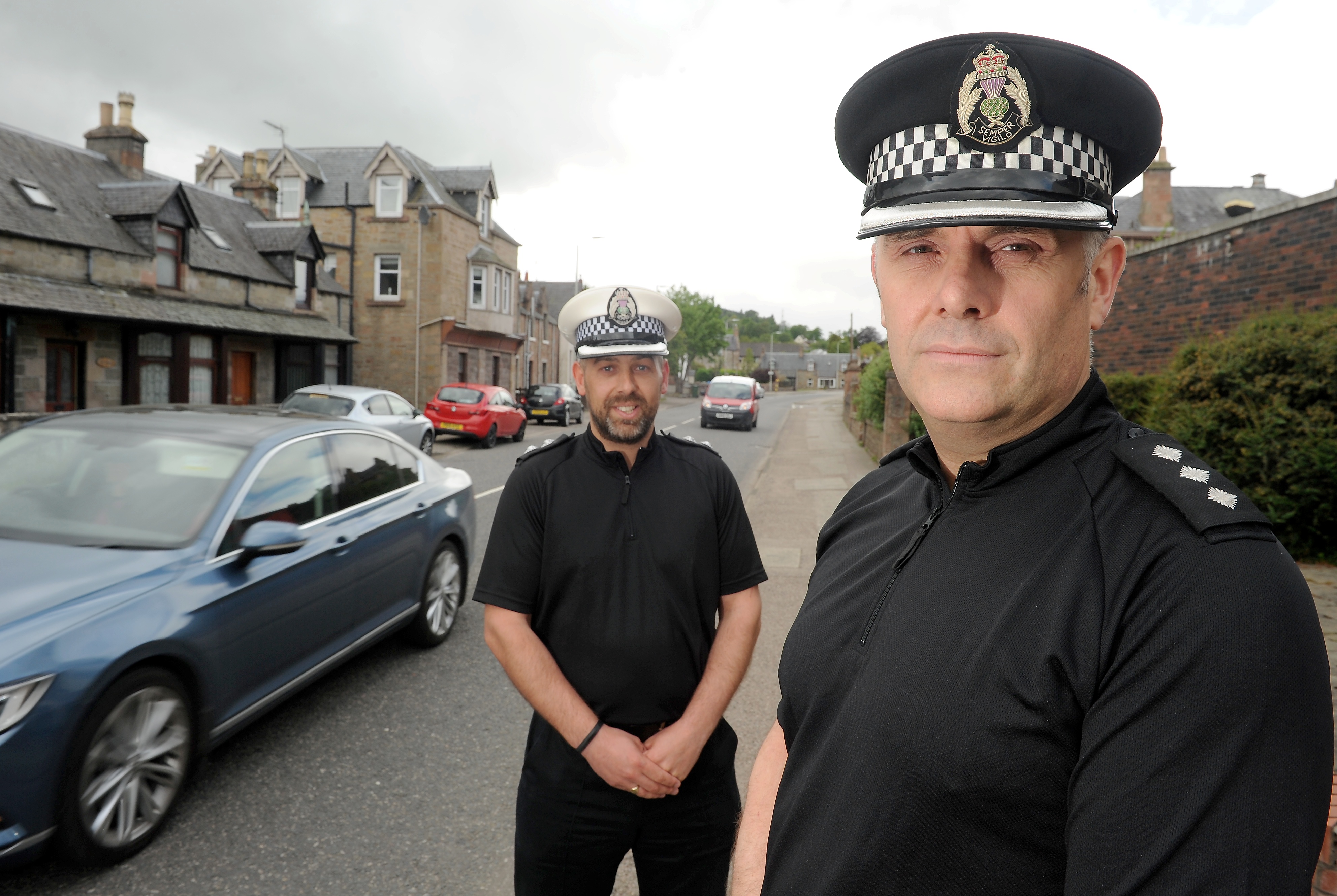Road Policing Inspector Neil Lumsden (left) and area Commander Chief Inspector Iain MacLelland.