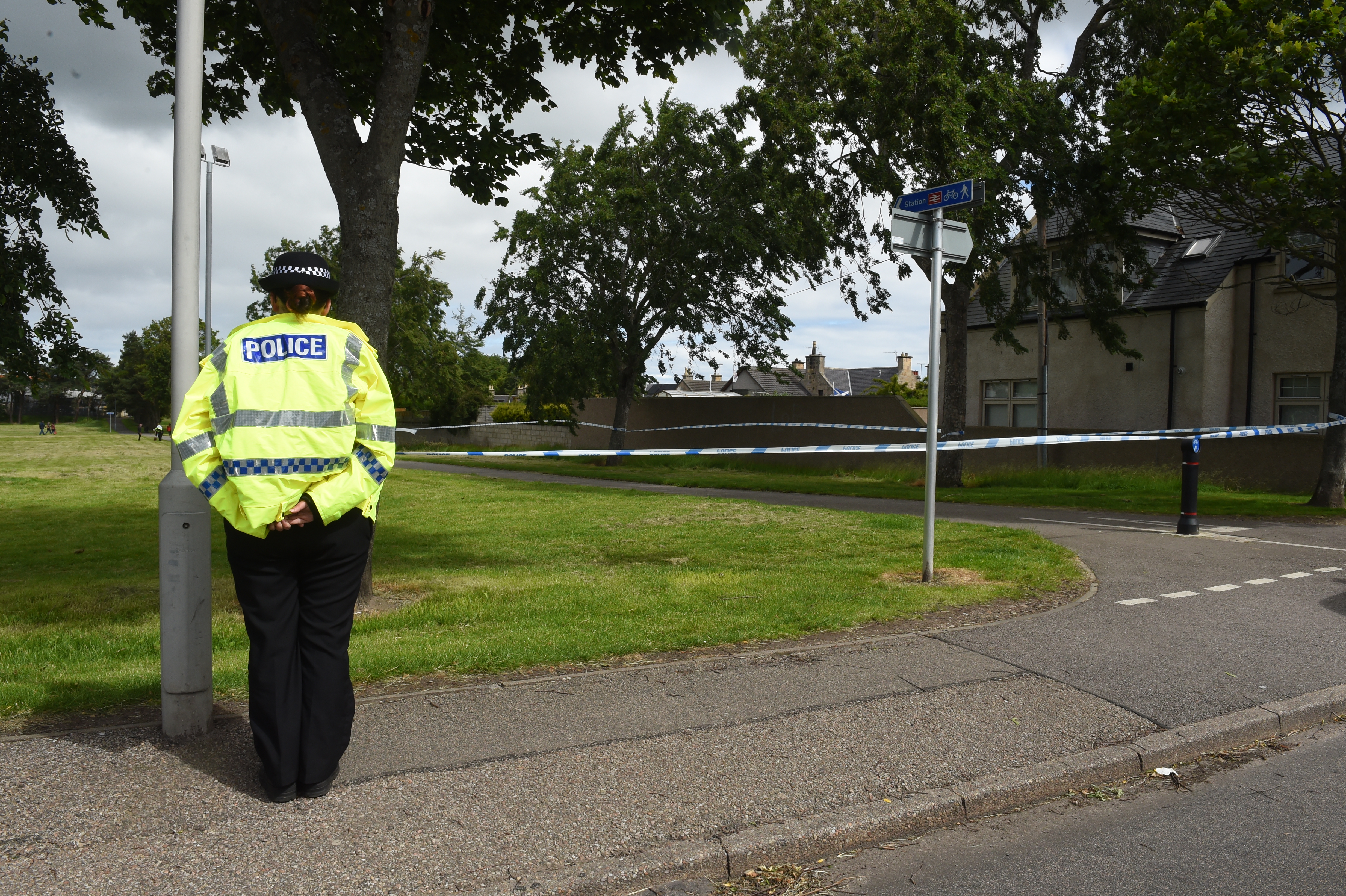 A police cordon  in place in the Doocot Park area of Elgin.