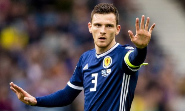 Andy Robertson in action for Scotland