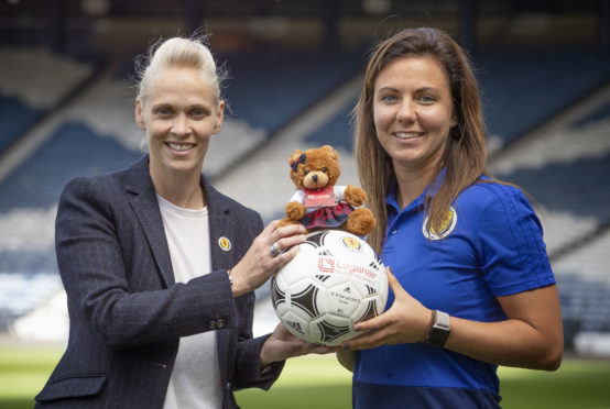 Scotland women's national team manager Shelley Kerr (left) and captain Rachel Corsie