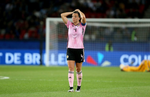 Scotland's Rachel Corsie appears dejected after the final whistle during the FIFA Women's World Cup, Group D match at the Parc des Princes, Paris.