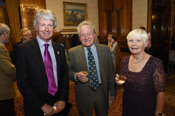 Jane Mayo at the Scottish Heritage Angel Awards, at the City Chambers in Glasgow with her husband David (centre) and Colin McLean (left) of Scottish Civic Trust.
