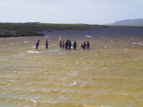 Swimming in Loch Bhasapol