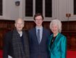 Professor Derek Ogston, James Aburn and Margaret Carlaw