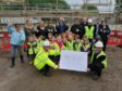 Pilmuir nursery pupils outside the building site.