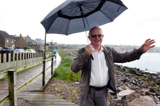 Raymond Christie, chairman of Stonehaven Community council at the Boardwalk on the beach. Picture by Jim Irvine