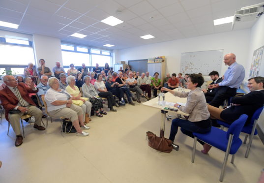 Residents at a ScotRail meeting in Mearns Community Campus in Laurencekirk earlier this year.