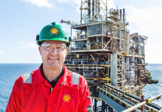 Shell UK upstream vice president Steve Phimister aboard the Shearwater platform.