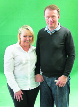 Edwyn Collins and Grace Maxwell attend the Edinburgh International Book Festival.