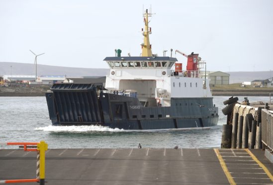 Orkney Ferries, 'Thorsvoe' arriving from the outer isles to Kirkwall.