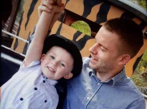 James Lynagh and his 8-year-old son Riley.