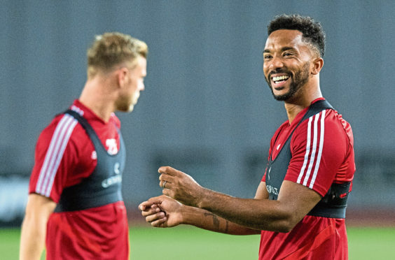 Aberdeen's Shay Logan in training.