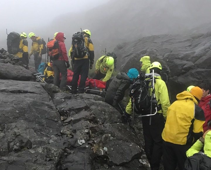Owen Bell being rescued by Skye Mountain Rescue Team