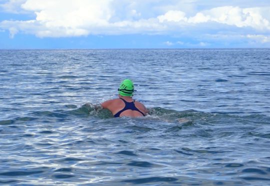 Rebecca Campbell Wilson during her training for the English Channel swim this year
