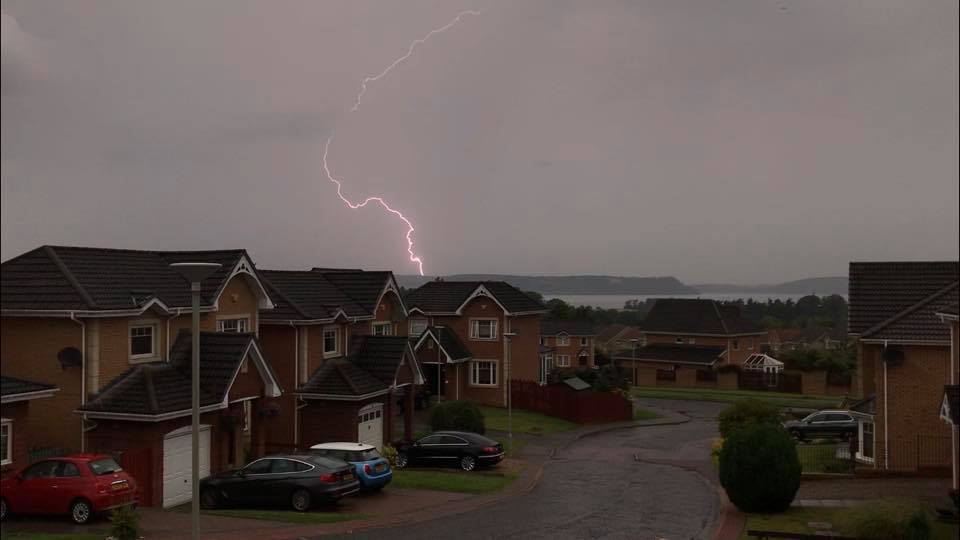 Lightning was visible from Culloden looking out onto the Moray Firth