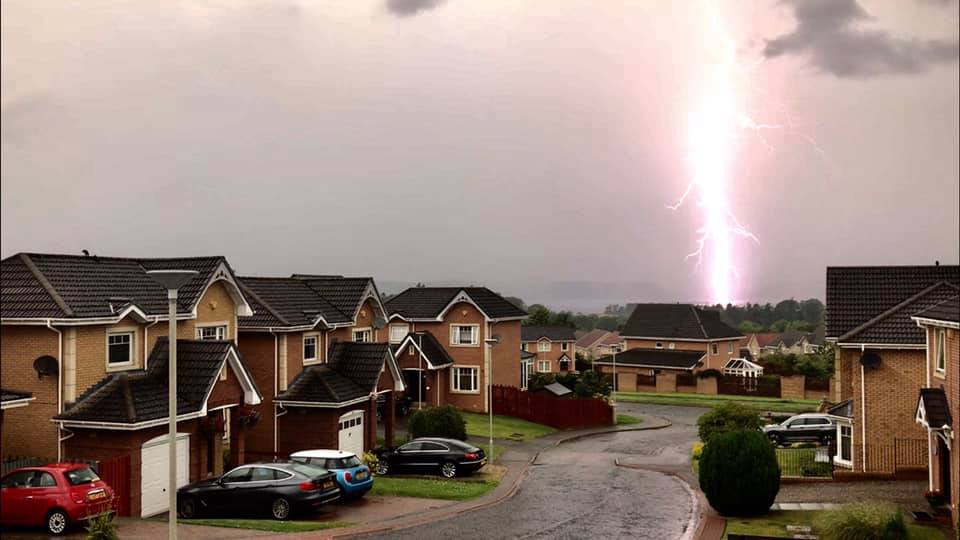 Lightning strike in Moray Park Crescent, Culloden, Inverness. Picture by Fiona Birnie, Maiden Culloden.