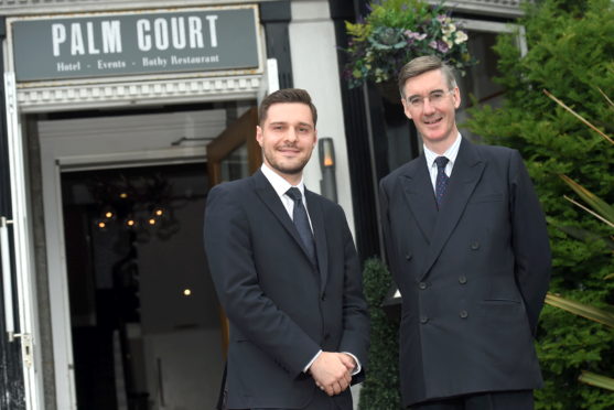 Aberdeen South MP Ross Thomson, left, and Jacob Rees-Mogg MP, right.