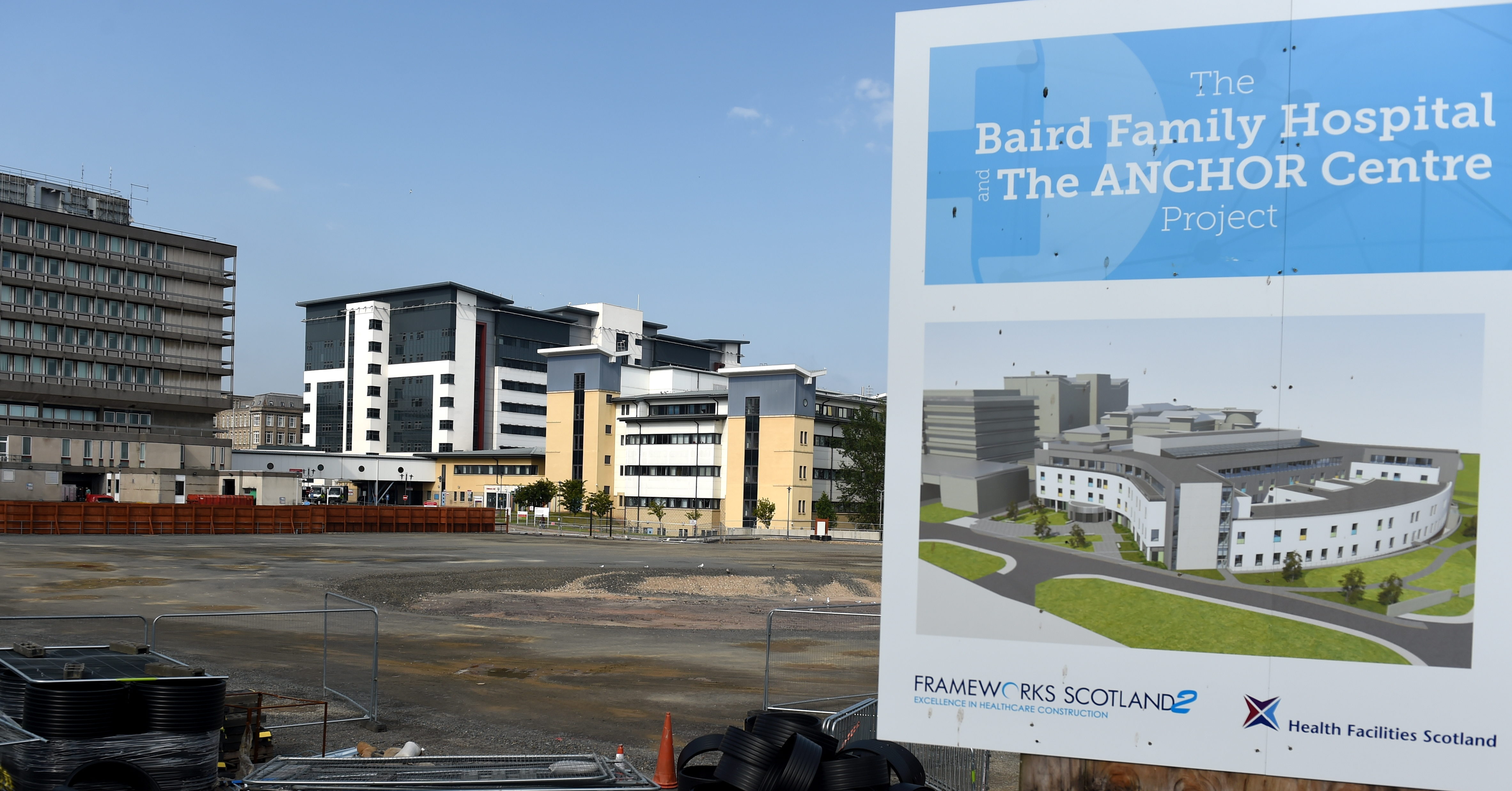 The Baird Family Hospital construction site, across from Royal Aberdeen Children's Hospital.