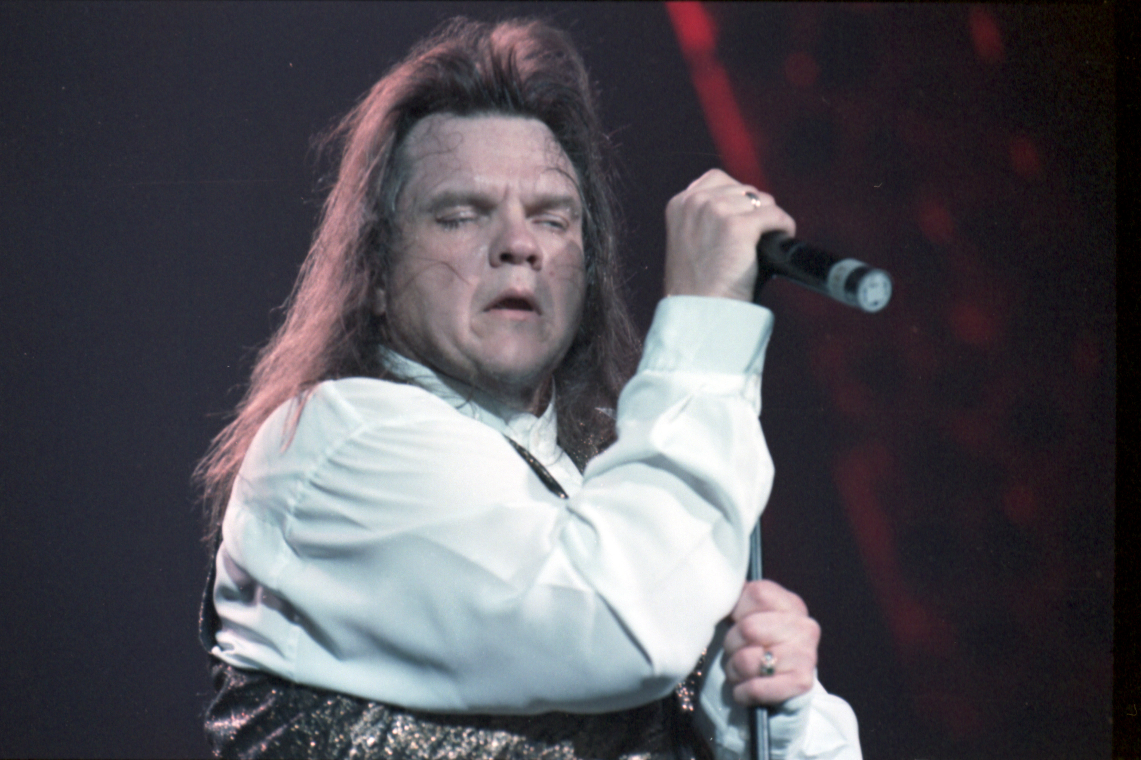 In full flow: Meat Loaf wows his fans in 1994