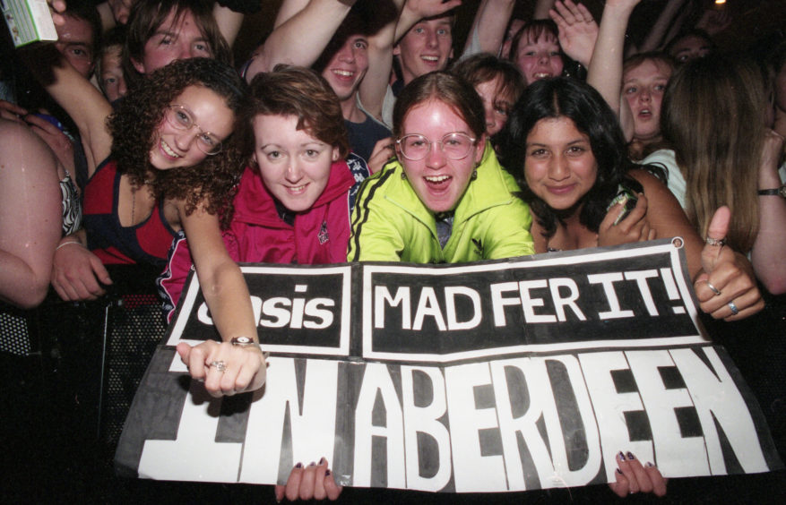 Oasis fans in the crowd at the AEC in September 1997.