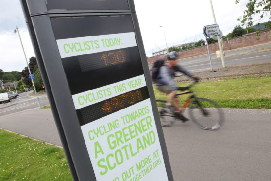 Cycle counter near Millburn Road.