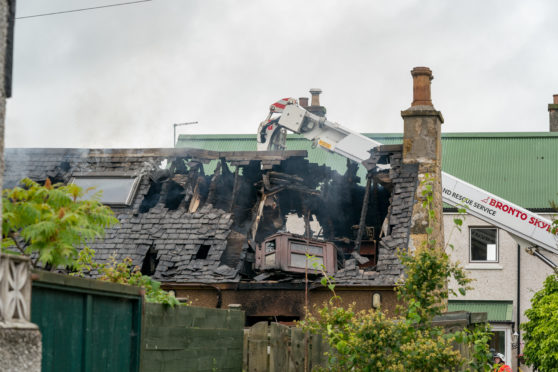 The scene of the house fire in Elgin.