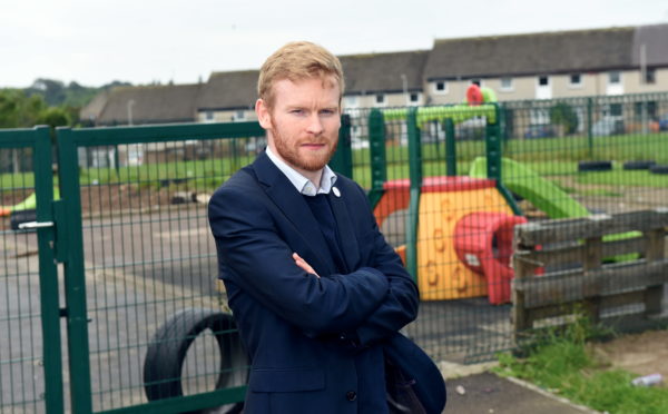 Riverbank School has been trashed around three times in the past few days.
Pictured is Councillor Ross Grant.
17/07/19
Picture by HEATHER FOWLIE