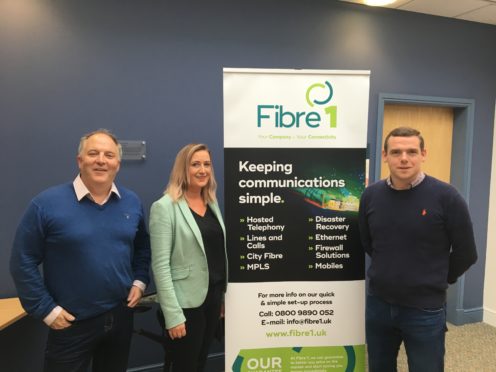 Douglas Ross at Fibre 1 with Stewart Macdonald and Lynn Stewart