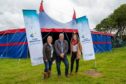 (left to right). Festival director Caroline Maclennan with Darren Cuming and Kerry MacPhee from Lewis Wind Power