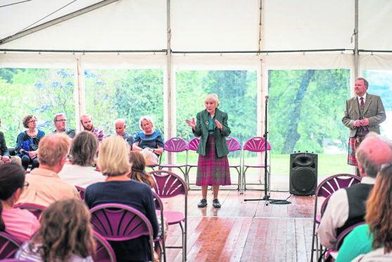 MacDougall Clan Gathering at Dunollie Castle. Morag MacDougall at the marquee. Picture by Lauren Fair