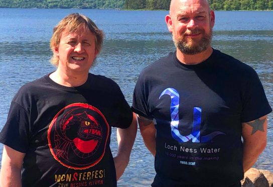 Festival Director Mark Allison and Loch Ness Water founder John Oag on the banks of Loch Ness as the event is launched for a second year