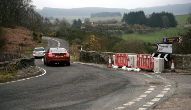 Summer road closures for repair of four bridges on A957 Slug Road. 
Pictured is Blairydryne Bridge.
15/04/19
Picture by HEATHER FOWLIE
