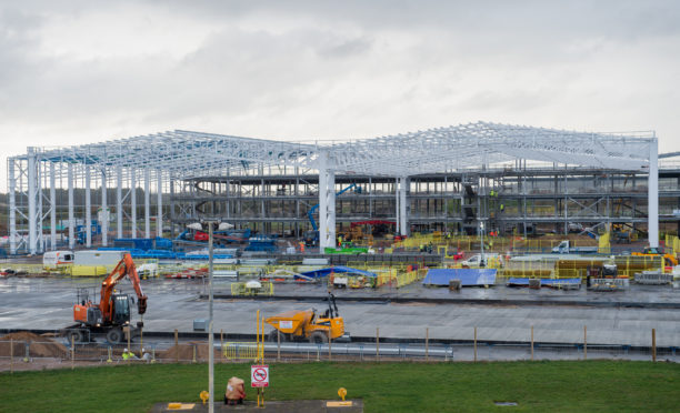 Construction is underway on the new hangar at RAF Lossiemouth.