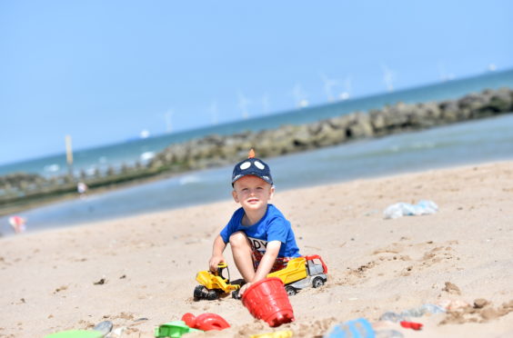 Piter Piotr enjoying his first summer on Aberdeen Beach.