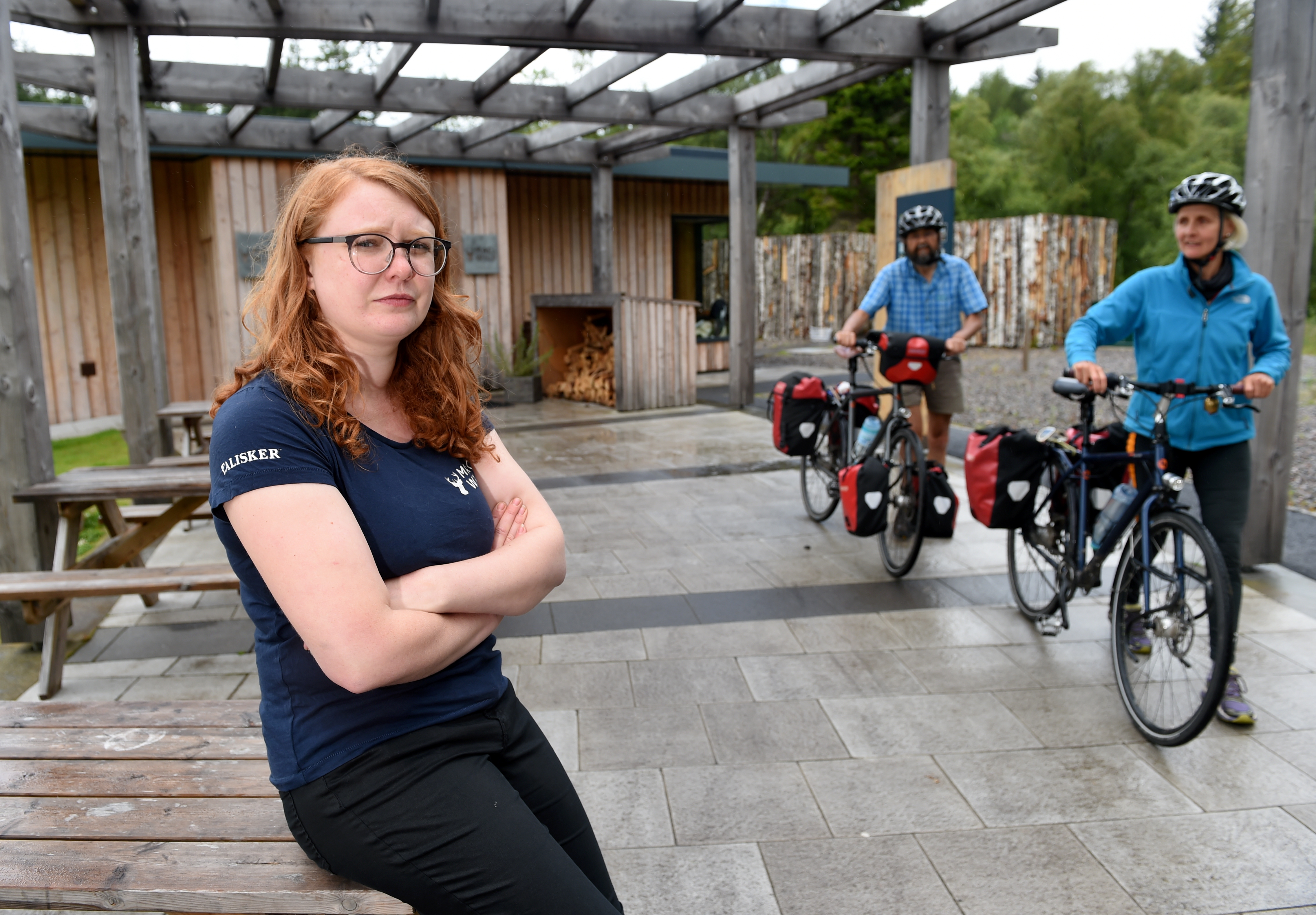 Maddy Norval of Mac and Wild at Shin Falls, Lairg who is concerned over plans to reroute a major cycle route away from the area.